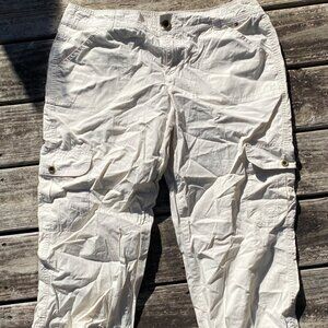 Tommy Hilfiger Cargo Capri Pants Cream/Off White Women’s Size 14 Outdoors